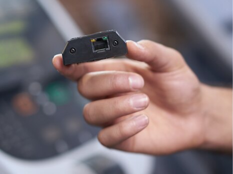 Image of a GEMRetro from the rear showing the RJ45 connector