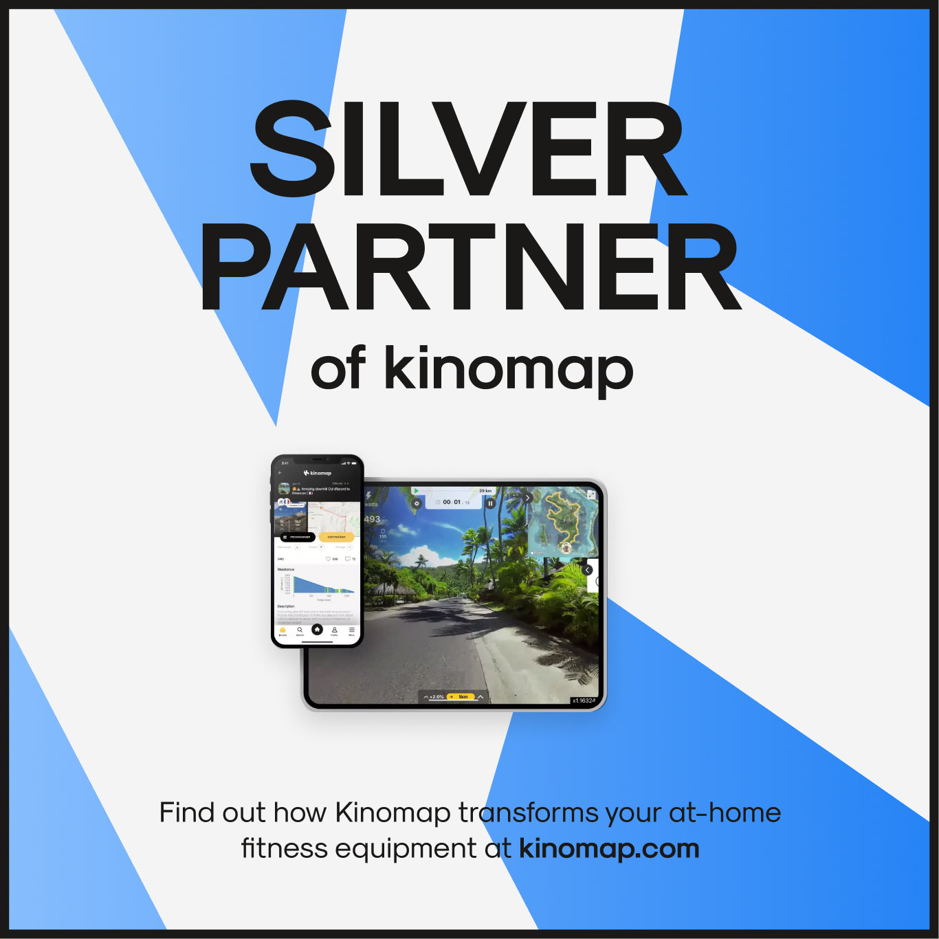 Image showcasing the Silver level partnership with NPE and Kinomap
